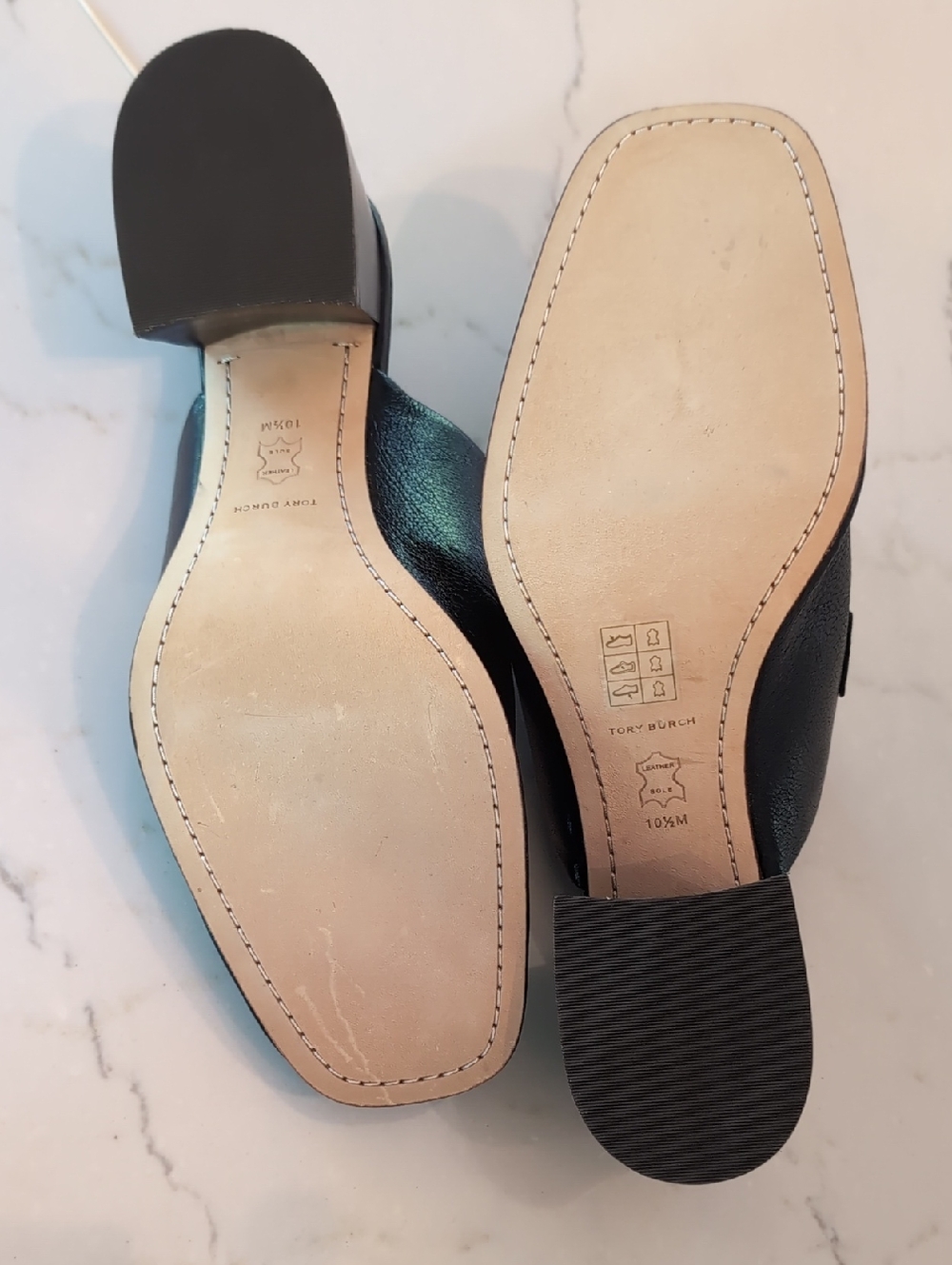 Tory Burch Perrine Black Leather Mule Pumps, Women’s Size 10.5M - Picture 6 of 10